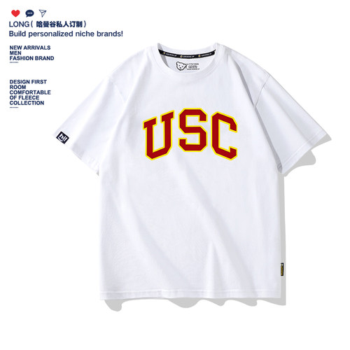 USC短袖男女南加州大学夏t恤纪念品衣服周边男女校服半袖体恤定制