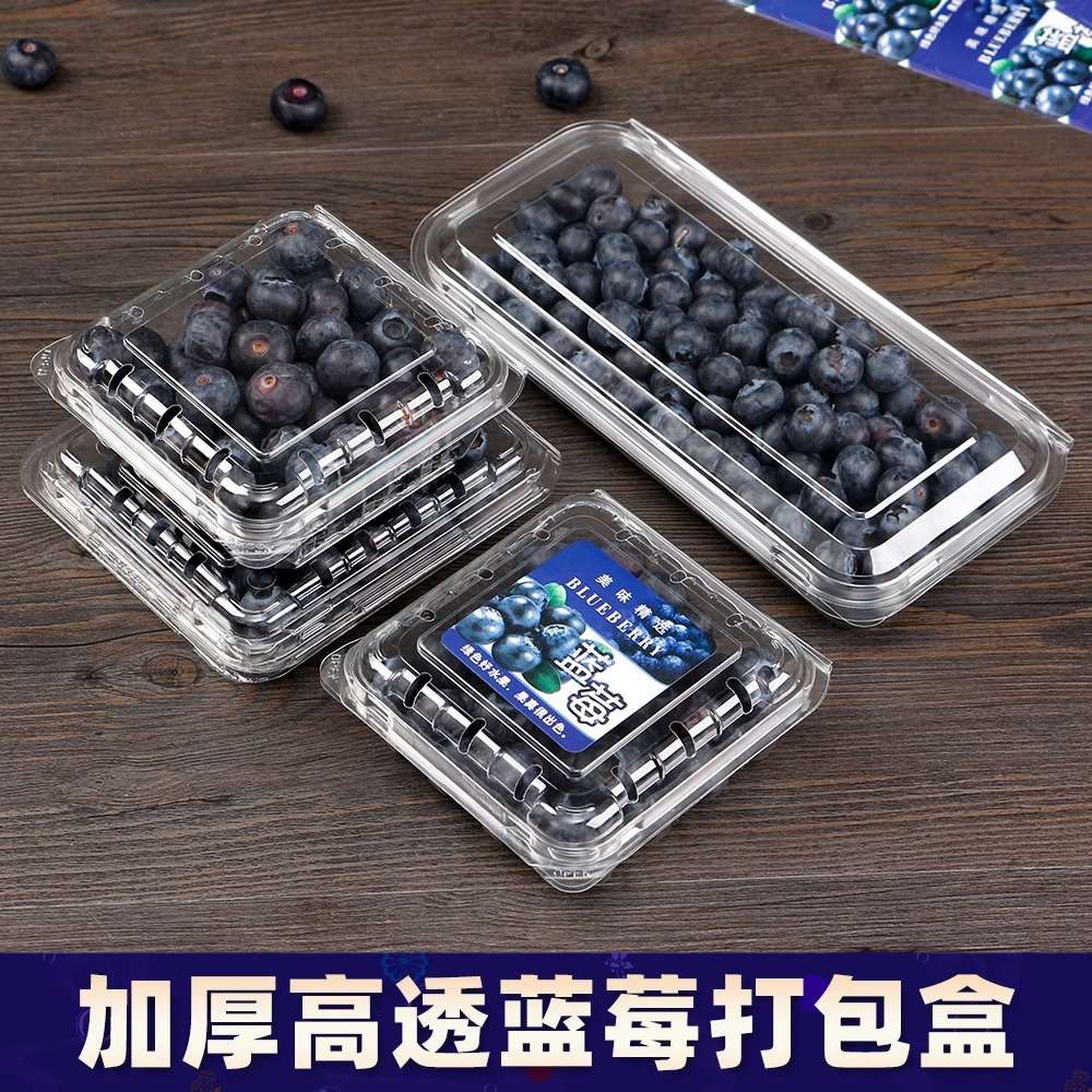 蓝莓水果盒子一次性透明蓝莓塑料盒蓝莓打包盒加厚树莓包装盒