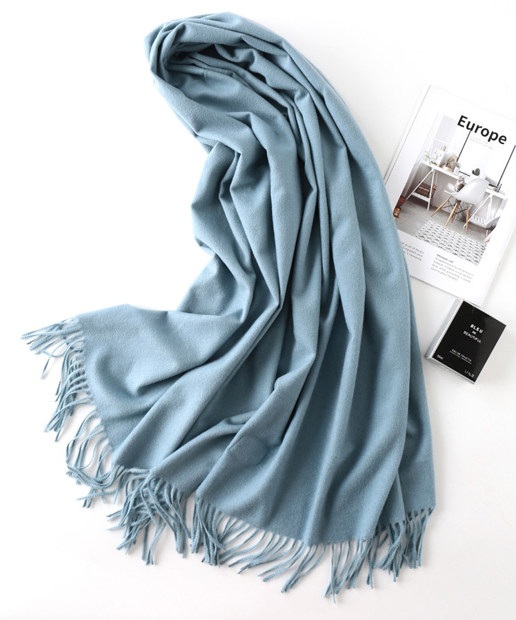 羊绒围巾秋冬季女男超大姜黄色蓝色紫色驼色羊毛加厚韩版披肩两用