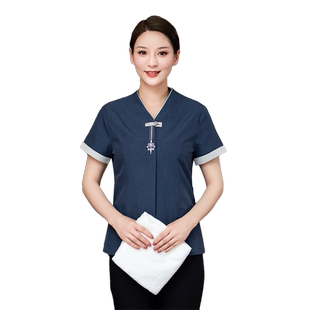 高端酒店物业保洁工作服男女宾馆客房家政商场阿姨加大码外套服装