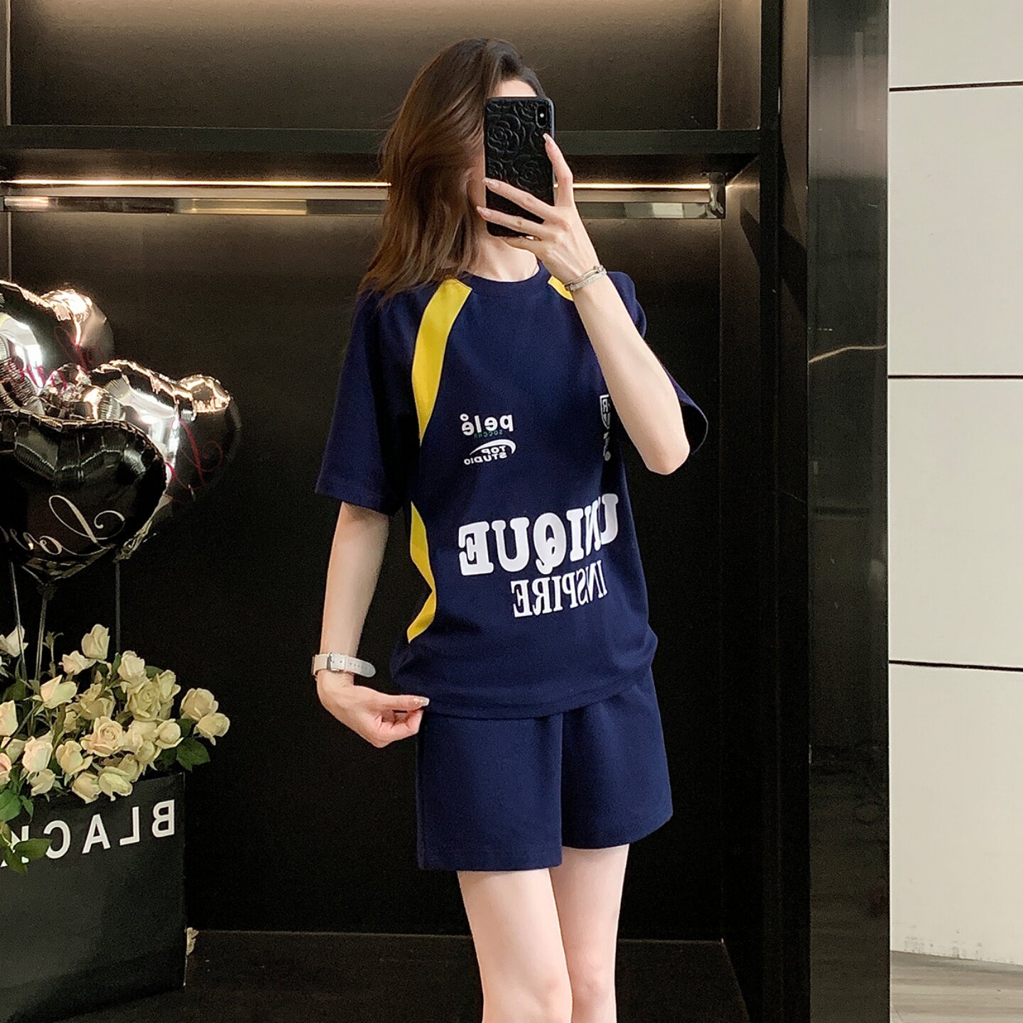 短袖运动套装女夏季短裤两件套潮