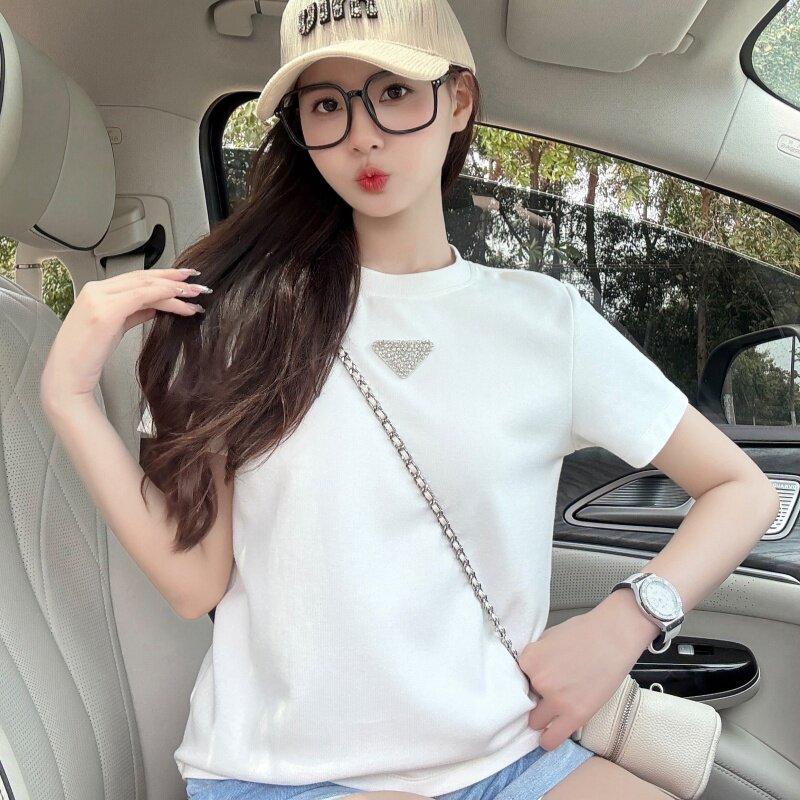 正肩短款白色短袖t恤女夏季新款休闲宽松显瘦时尚百搭半袖衫上衣