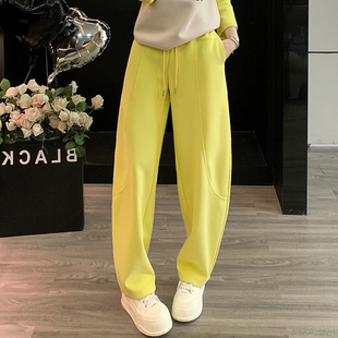 简约休闲香蕉裤女春秋季新款时尚洋气宽松显瘦运动镰刀直筒长裤子