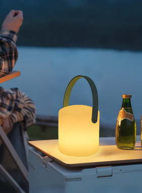 便携式手提露营台灯户外防水RGB16色遥控充电氛围餐厅咖啡厅台灯