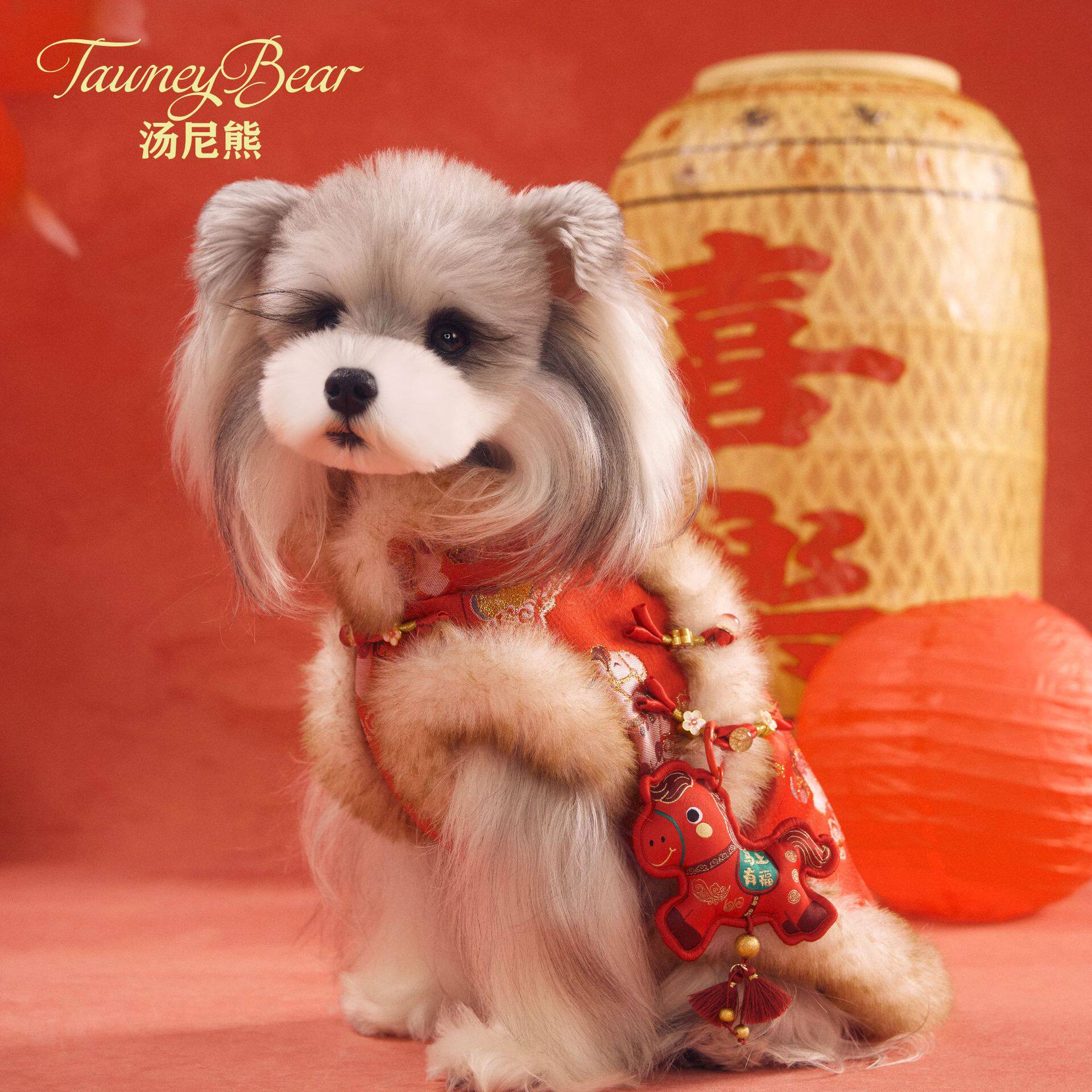 新年款红色马甲保暖服宠物猫咪秋冬装比熊泰迪雪纳瑞中小狗衣服