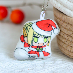 尼禄圣诞歌钥匙扣毛绒挂件发声玩偶礼物diy定制周边可爱捏小抱枕