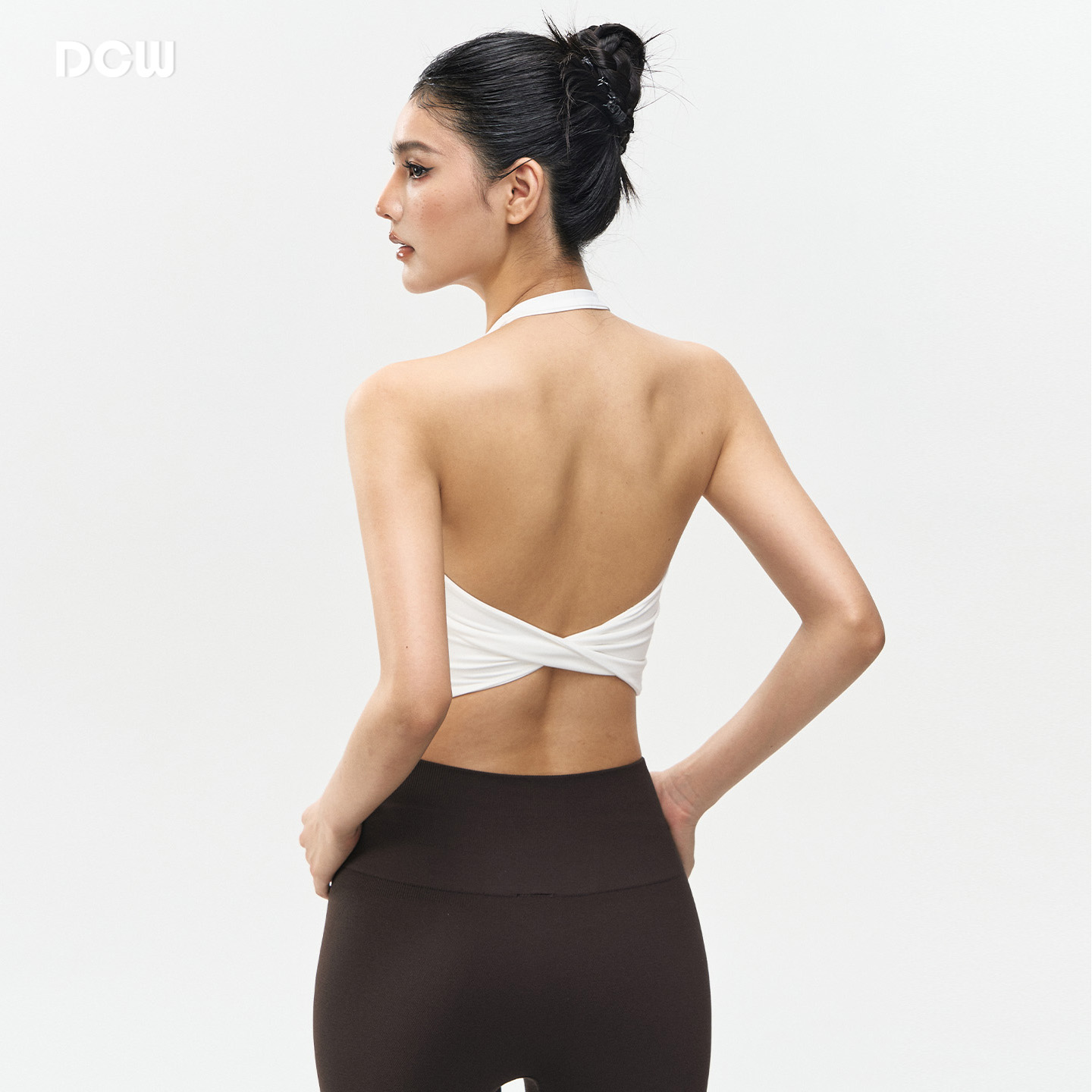 dcw挂脖露背性感外穿瑜伽背心女