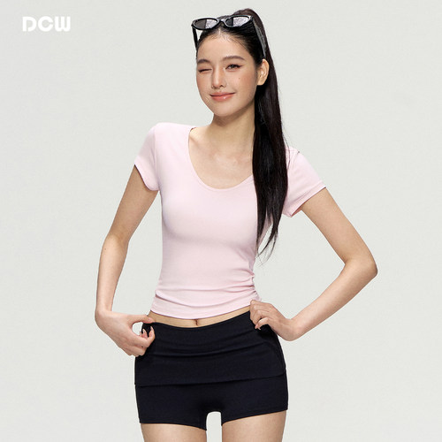 dcw收腰修身显瘦普拉提瑜伽短袖