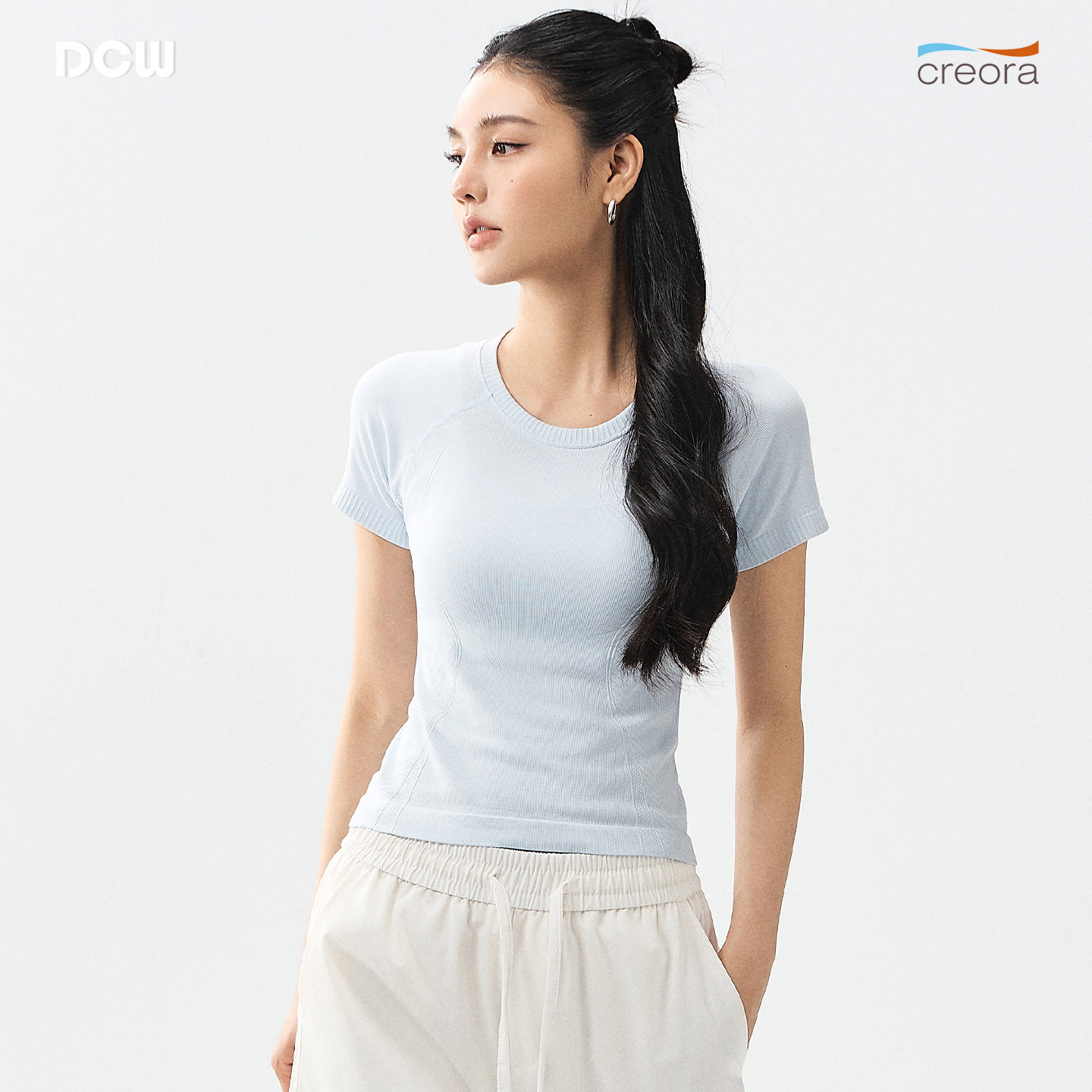dcw户外骑行健身训练瑜伽短袖女图片