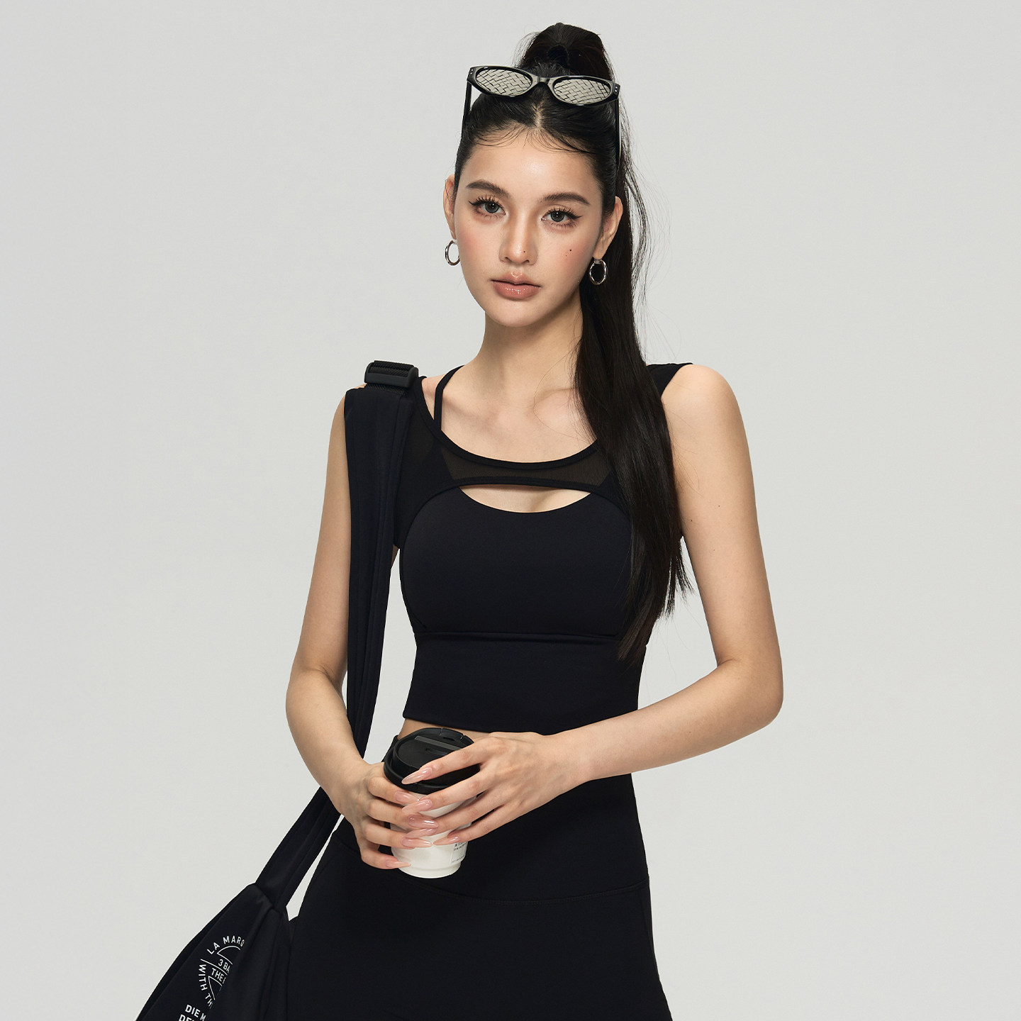 thumbnail for DCW Beautiful Back Yoga Set Vest Women's All-in-One Shockproof Running Fitness Training Bra Wearing Sports Bra Outside