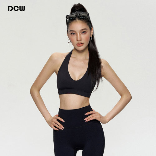 dcw挂脖露背性感健身运动文胸女