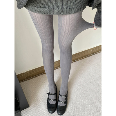 女春秋麻花麦穗纹连裤打底袜