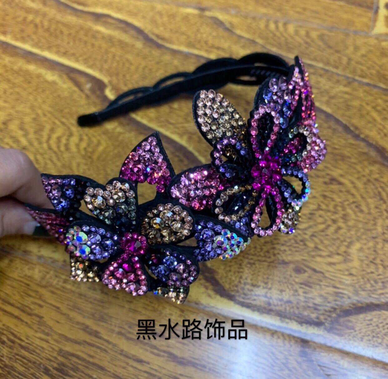 新款韩版捷克钻不规则双花朵镂空