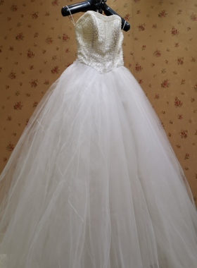 成都罗曼蒂克婚纱礼服 抹胸篷篷纱211074（绑带款）特价包邮