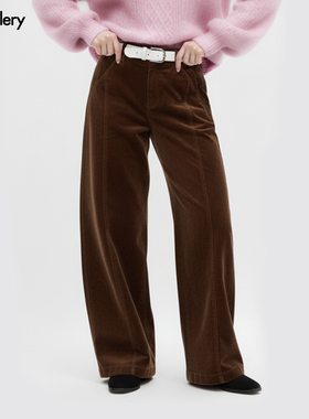 Mgallery灯芯绒弯刀裤内里加绒厚实保暖休闲长裤25AWK0015