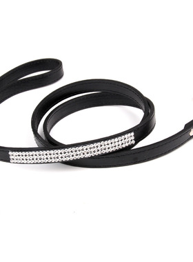 闪亮水钻装饰遛猫遛狗狗防走丢牵引带小型中型犬外出红色黑色狗带