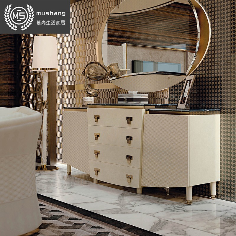 皮革轻奢意式风玄关柜高端定制