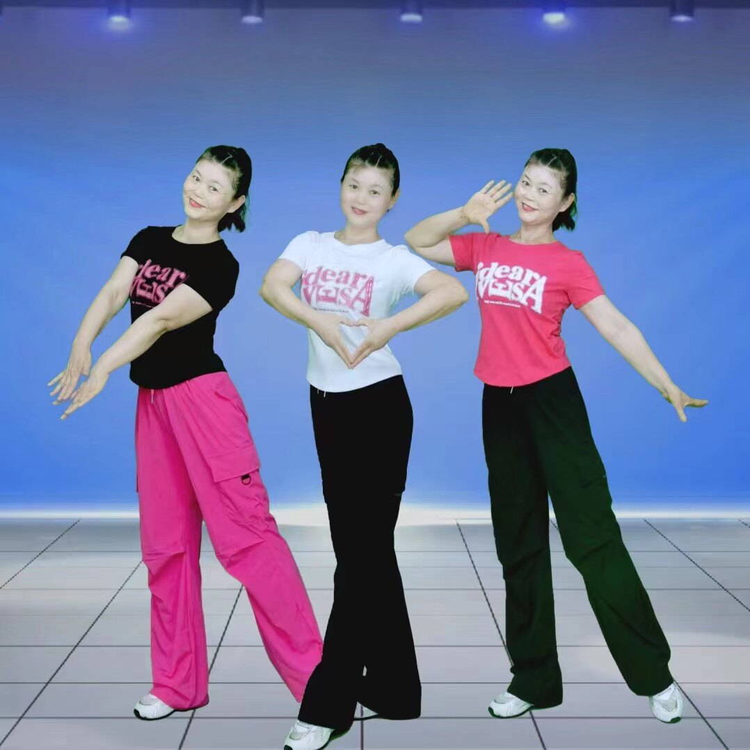 吉美2024夏季新款广场舞运动套装鬼步舞休闲服印花字母衣服成人女