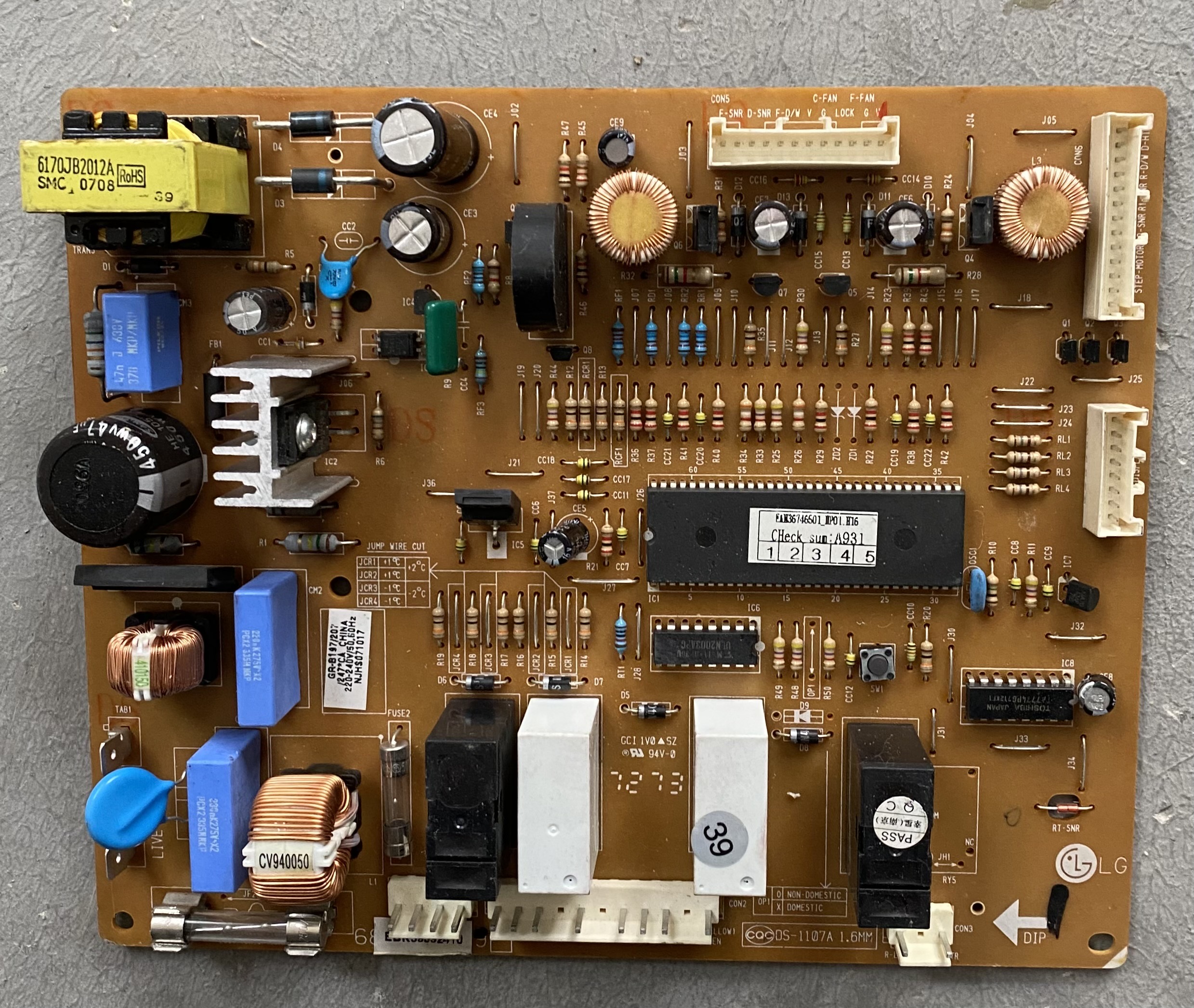 LG冰箱主板 GR-B197/207 6870JB8007A EBR39592410