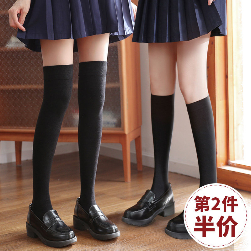 搭配裙子百褶短裙穿的中筒袜子女童儿童春夏jk半截高桶小腿过膝盖