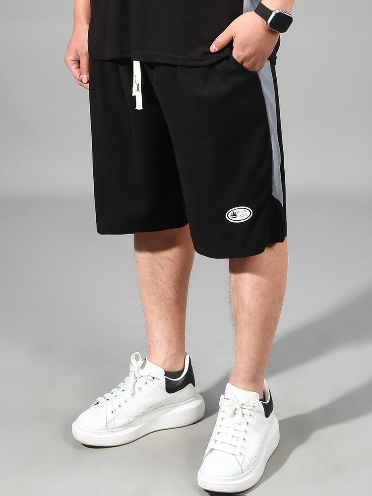 SUMMER MENS SHORTS FIVE-POINT PANTS FATTENING FATTENING FAT ELASTIC CASUAL OVERSIZED YOUTH LOOSE BEACH PANTS