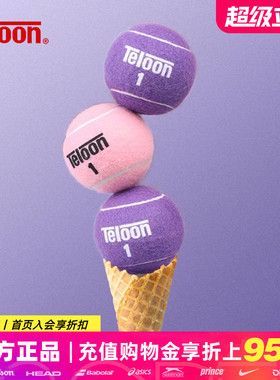 teloon天龙网球粉色紫色多巴胺高弹耐打初学训练专业比赛球2只装