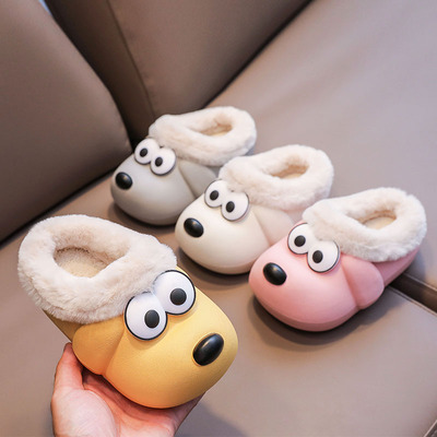 儿童棉拖鞋冬天防水外穿男童女童防滑软底中大童宝宝家用亲子棉鞋