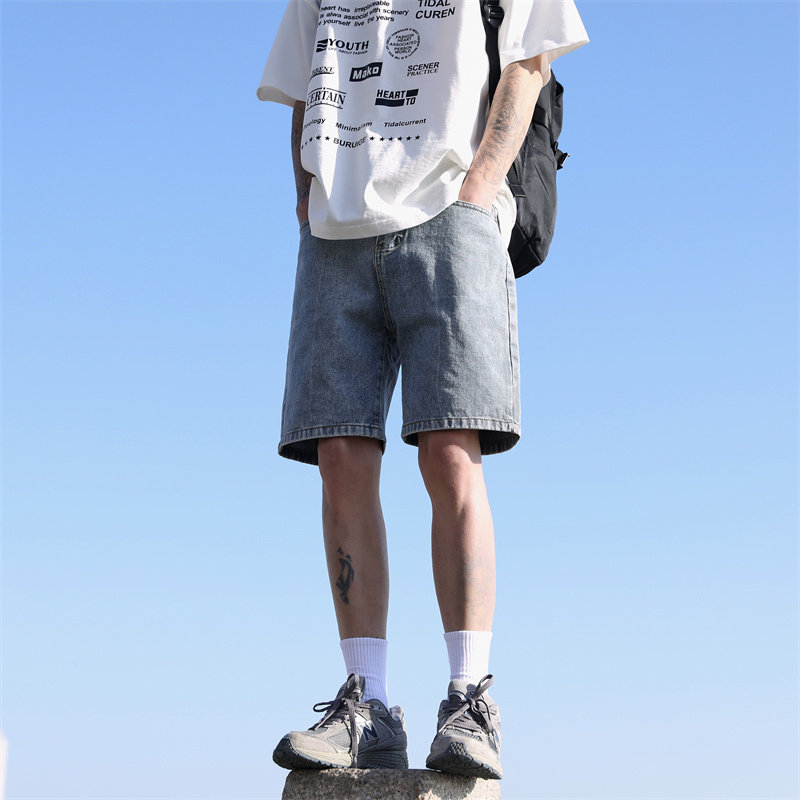 2025夏季新款！宽松直筒牛仔五分短裤 809B-BK63-P40 控58图片