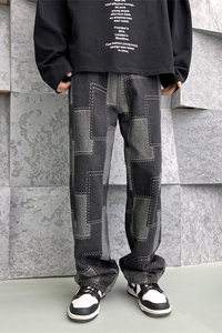 2025春季新款  宽松 直筒 提花工艺牛仔裤 805-D27-P55控68图片