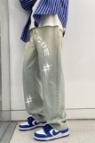 2025春季渐变印花宽松直筒牛仔裤805-D21-P55控68，男装牛仔裤，星座809B（原星座805）