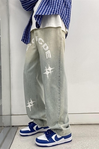2025春季 渐变 印花 宽松 直筒牛仔裤 805-D21-P55控68图片