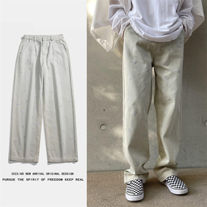 2025春季新款！ 宽松直筒牛仔裤 工艺长裤 805-D01-P60 控78，男装牛仔裤，星座809B（原星座805）