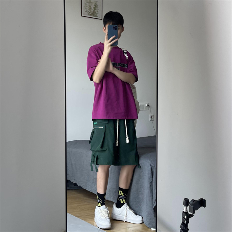 春季新款！宽松直筒五分工装休闲裤809B-DK66-P55控68，男装工装外套，星座809B（原星座805）