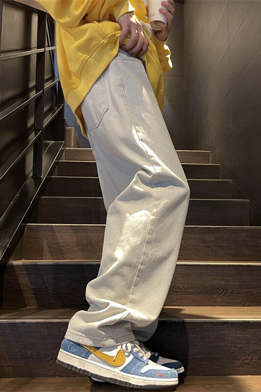 2025秋季新款！宽松直筒牛仔裤纯色裤子805-KZ105-P48控68,男装牛仔裤,星座809B（原星座805）