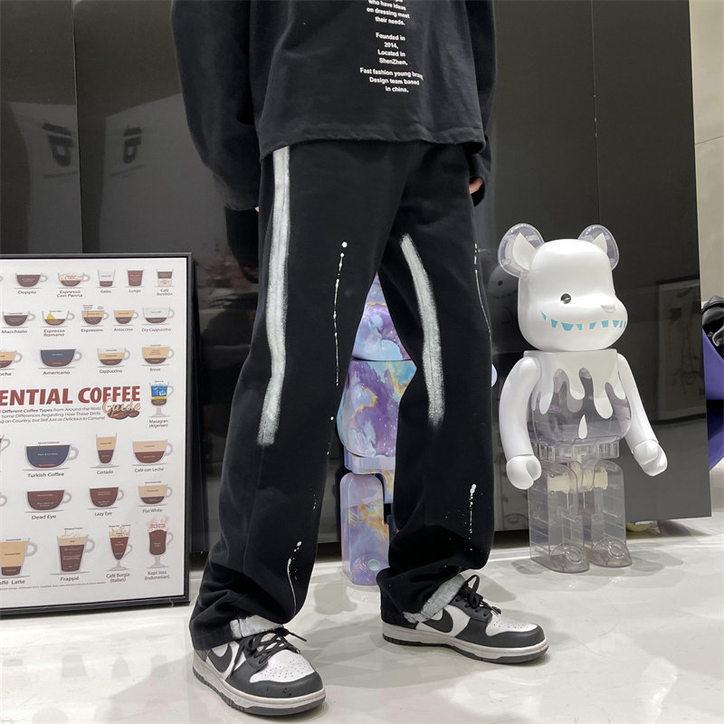 2025春季新款喷漆泼墨宽松直筒牛仔裤805-D19-P55控68,男装牛仔裤,星座809B（原星座805）