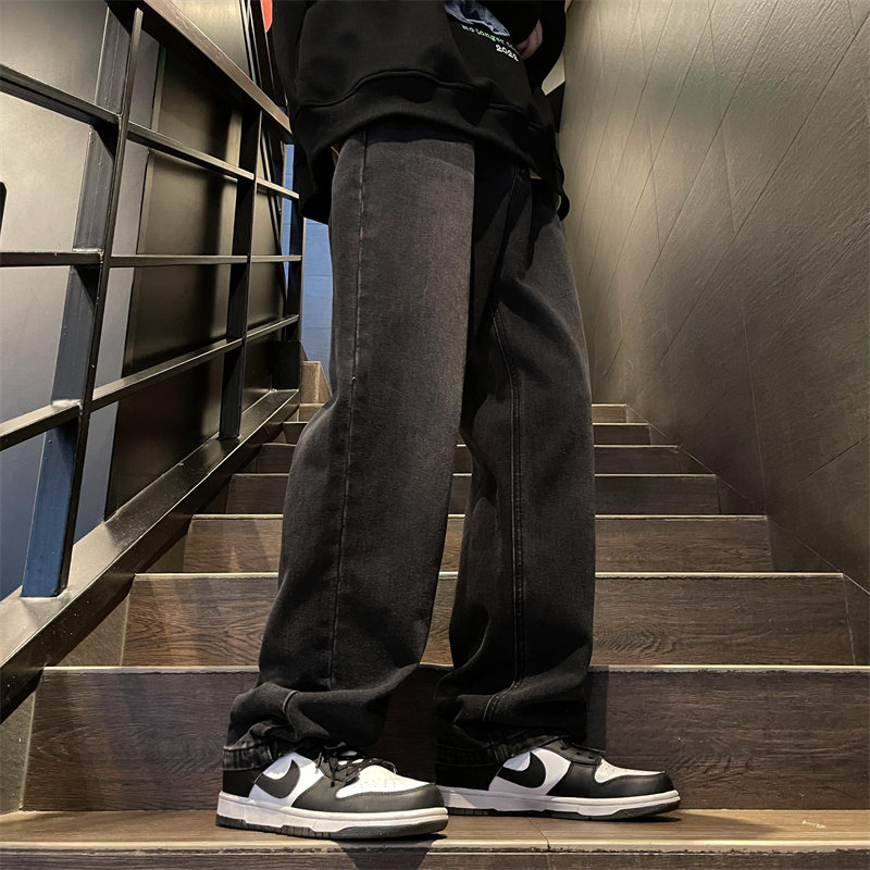 2025秋季新款！宽松直筒牛仔裤纯色裤子805-KZ105-P48控68,男装牛仔裤,星座809B（原星座805）