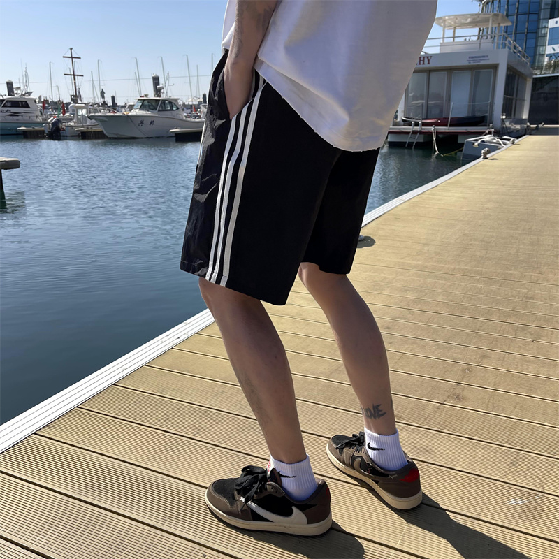 2025夏季新款！宽松直筒三条杠五分休闲短裤809B-DK11-P35控48，男装牛仔裤，星座809B（原星座805）