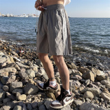 2025夏季新款！宽松直筒三条杠五分休闲短裤809B-DK11-P35控48，男装牛仔裤，星座809B（原星座805）