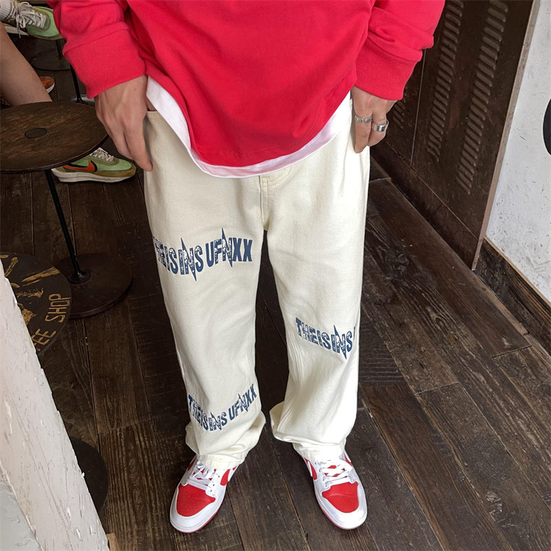 2025春季新款！帅气直筒印花牛仔裤805-KZ32-P60控78,男装牛仔裤,星座809B（原星座805）