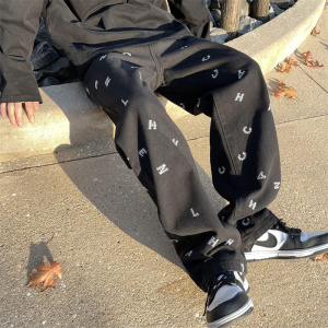 2025春季新款！ 宽松直筒牛仔裤 工艺长裤 805-D01-P60 控78，男装牛仔裤，星座809B（原星座805）