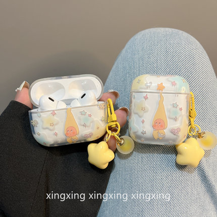 ins可爱高帽星星人适用airpods4苹果保护套蓝牙airpodspro耳机壳2代3代