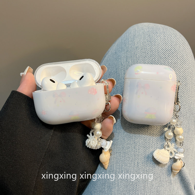 ins小众贝壳水母蝴蝶结适用airpodspro2保护套苹果3代