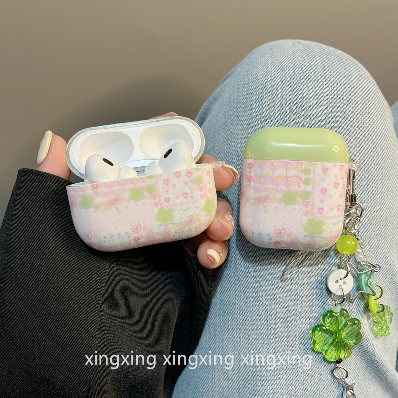 适用airpods保护套小清新四叶草