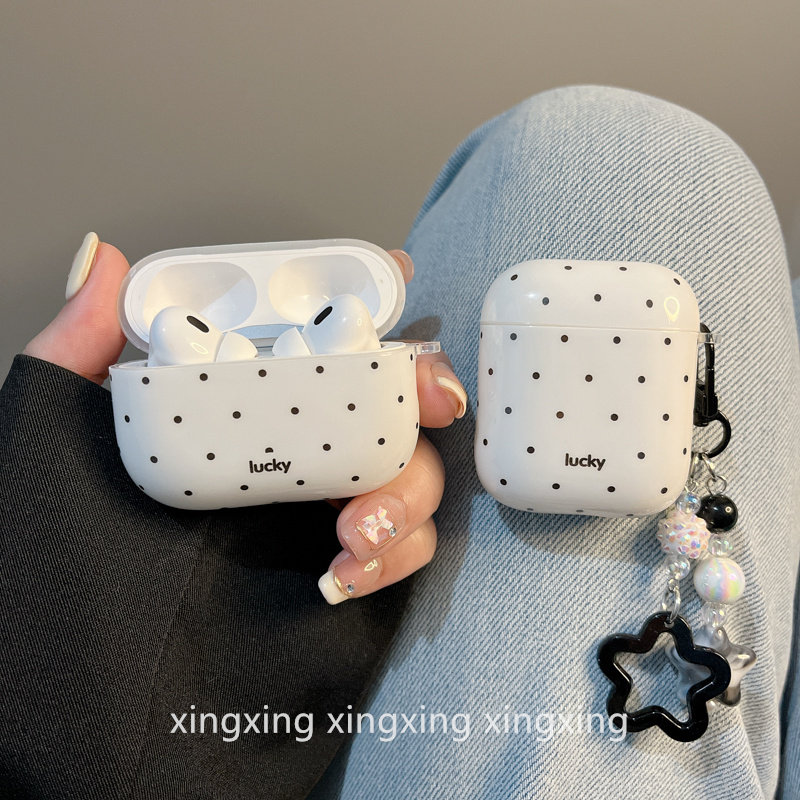 ins简约黑色波点适用airpodspro3代2代苹果保护套蓝牙airpods4耳机壳,3C数码配件,耳机保护套,淘宝优惠券,粉丝福利购,淘宝优惠卷