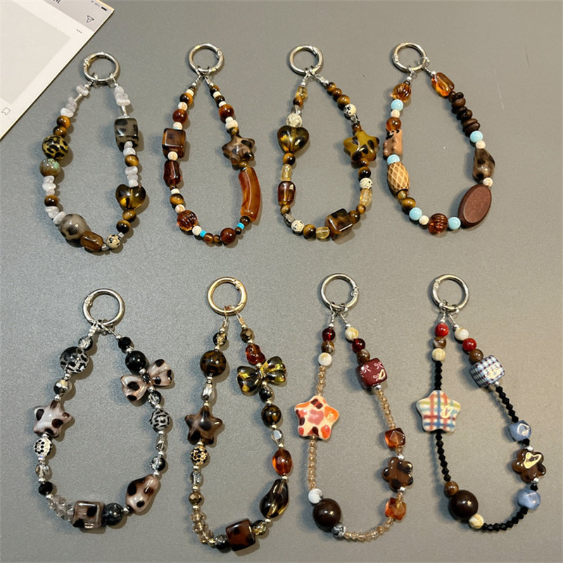 美拉德秋冬复古豹纹星星串珠airpods耳机壳链条钥匙扣包包挂饰,3C数码配件,耳机安全带/防丢链,淘宝优惠券,粉丝福利购,淘宝优惠卷