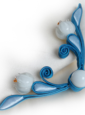 K75B铃兰花苞盘扣硬边填芯盘花扣国风旗袍汉服等多面料适用可定做