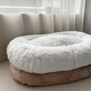 全可拆洗大毛皮狗窝 保暖长毛绒大中型犬柯基柴犬巴哥狗垫 秋冬季