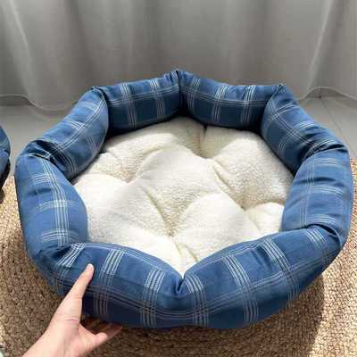 秋冬季羊羔绒圆形狗窝pp棉猫狗窝