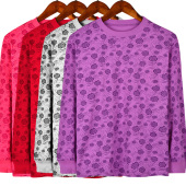 棉毛衫 2件 高领长袖 宽松中老年人老太太式 女内穿 女士纯棉秋衣大码