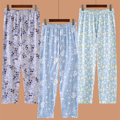 100%棉宽松薄款家居裤